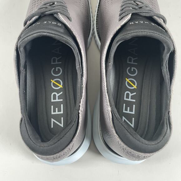 Cole Haan 2.ZERØGRAND Lined Laser Wingtip Men 8 M Gray Pebbled Casual Dress Shoe - Picture 7 of 8